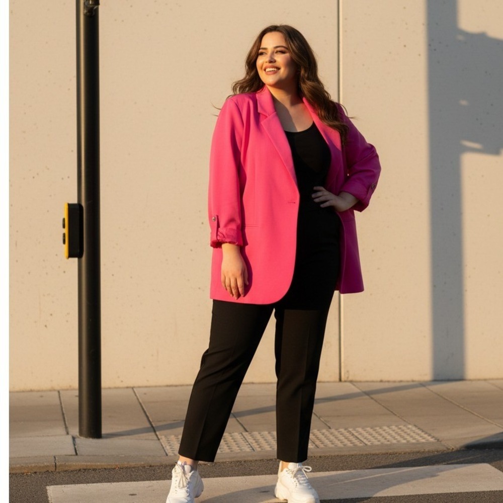 H&M Size XXL Blazer Jacket‎ Hot Pink Preppy Spring Office Elle Woods